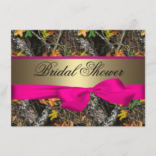 Camouflage und Hot-Pink-Bridal-Dusche Einladungen