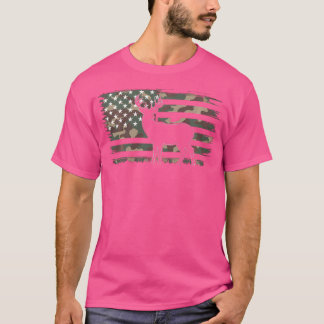Camouflage US amerikanische Flagge Hirschelche Buc T-Shirt