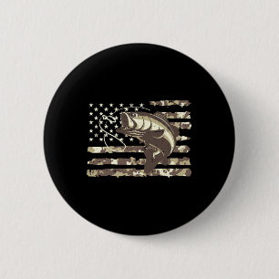 Camouflage US Flag B Fischen Coole Fischerei Patri Button