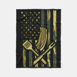 Camouflage US Flag Grillen Meat Grill Byrbecue Pat Fleecedecke