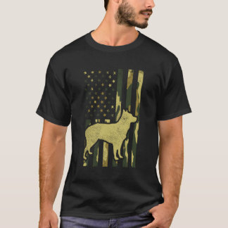 Camouflage US Flag Heeler Animal Cattle Dog Patrio T-Shirt