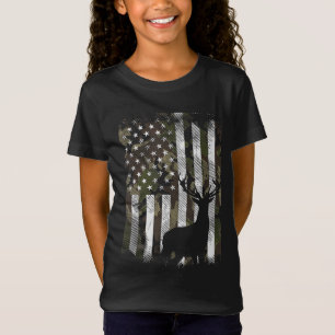 Camouflage US Flag Hirschelch Buck Camoflage Jagdj T-Shirt