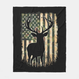 Camouflage US Flag Hirschjagd Jagdjäger Fleecedecke
