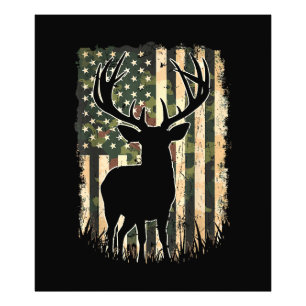 Camouflage US Flag Hirschjagd Jagdjäger Fotodruck