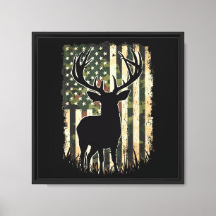 Camouflage US Flag Hirschjagd Jagdjäger Leinwanddruck