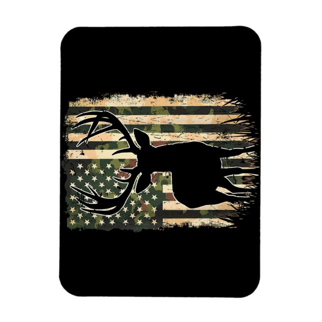 Camouflage US Flag Hirschjagd Jagdjäger Magnet (Vertikal)