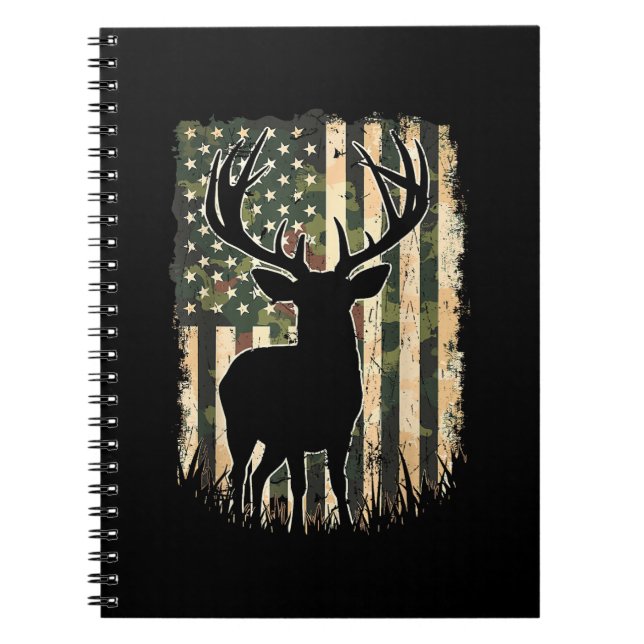 Camouflage US Flag Hirschjagd Jagdjäger Notizblock (Vorderseite)