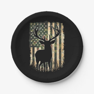 Camouflage US Flag Hirschjagd Jagdjäger Pappteller