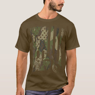 Camouflage US Flag Motorrad Vereinigtes Staaten Bi T-Shirt