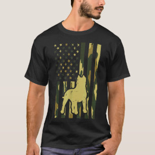 Camouflage Us Flag Pitbull Vintag Patriot Pittie D T-Shirt
