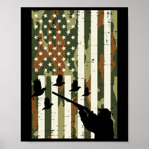 Camouflage Us Flag Quail Pheasant Jagd Upland Jagd Poster