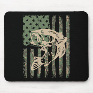 Camouflage US-Flagge Big Mouth B Fischen 1 Mousepad