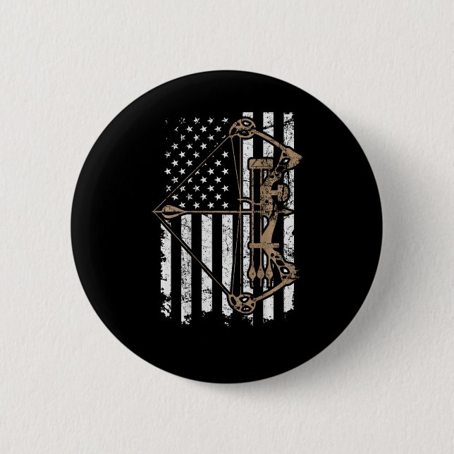 Camouflage Usa Flag Archery Compound Bow - Bow Hun Button (Vorderseite)