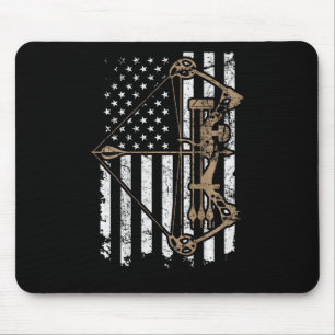 Camouflage Usa Flag Archery Compound Bow - Bow Hun Mousepad