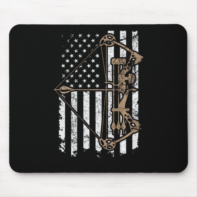 Camouflage Usa Flag Archery Compound Bow - Bow Hun Mousepad (Vorne)