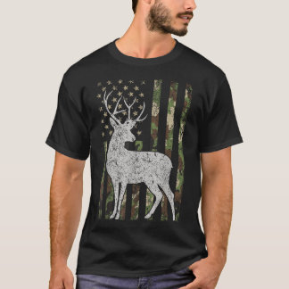 Camouflage Usa Flag Hirschelche Buck Camoflage T-Shirt