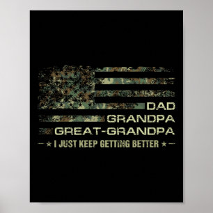 Camouflage Usa Flaggensedatentag Großgroßartiger V Poster