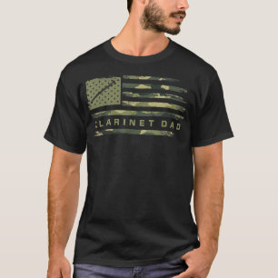 CAMOUFLAGE USA Klarinette Vater Clarinetist Silhou T-Shirt