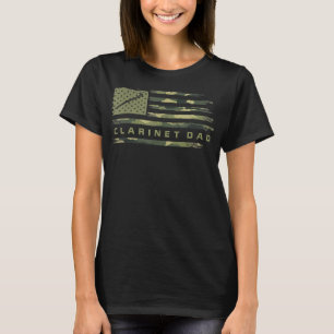 CAMOUFLAGE USA Klarinette Vater Clarinetist Silhou T-Shirt