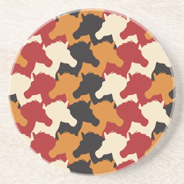 Camouflage verbindet Köpfe, wiederholt Muster. Getränkeuntersetzer (Vorne)