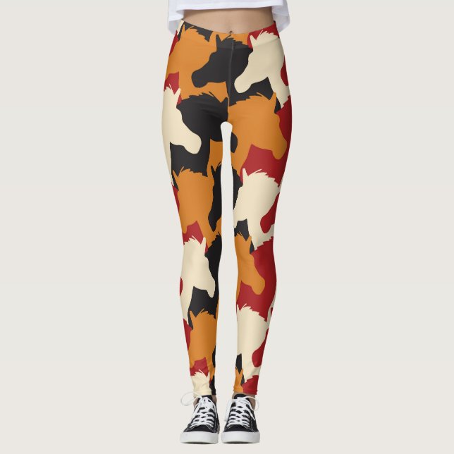 Camouflage verbindet Köpfe, wiederholt Muster. Leggings (Vorderseite)