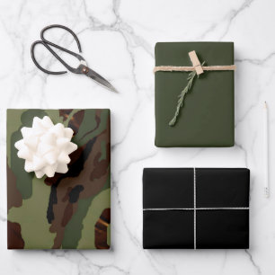 Camouflage Volles Muster Geschenkpapier Set