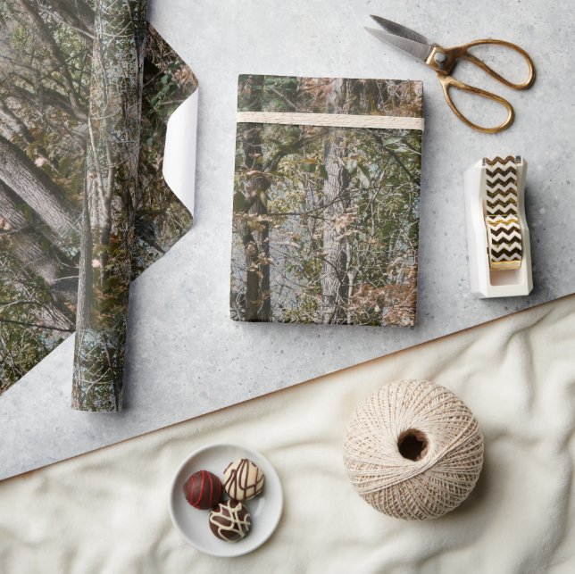 Camouflage Waldbaum Camouflage Natur Jagd/Fischere Geschenkpapier (Kunsthandwerk)