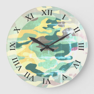 Camouflage Wall Clock Große Wanduhr