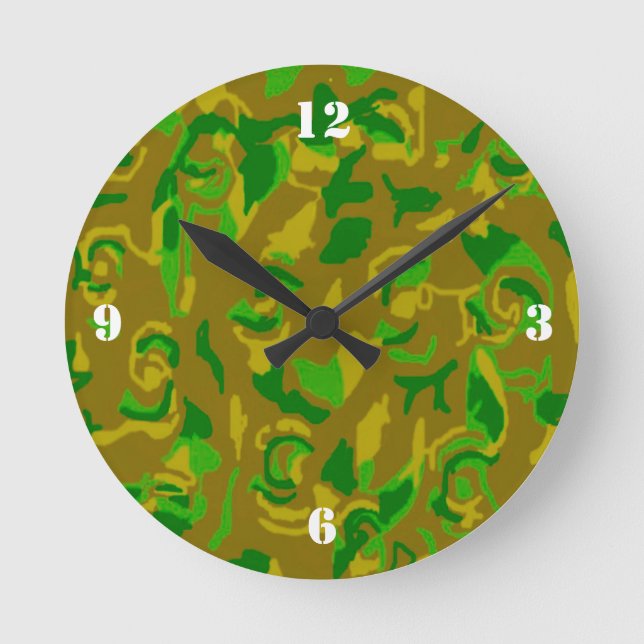 Camouflage Wall-Uhr Runde Wanduhr (Vorderseite)