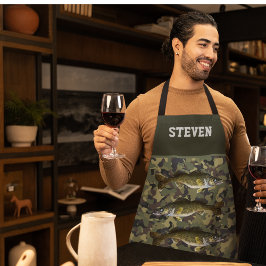 Camouflage Walleye Fischerei Name Sport im Freien  Schürze