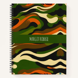 Camouflage Waves Wasserfarbmuster Notizbuch