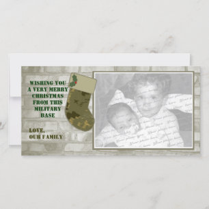 Camouflage Weihnachts-Fotokarte Feiertagskarte
