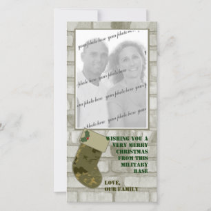 Camouflage Weihnachts-Fotokarte Feiertagskarte
