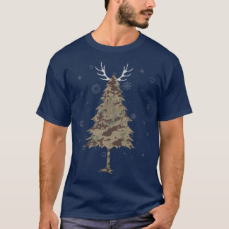 Camouflage Weihnachtsbaum Schnee Grafische Sonnenj T-Shirt