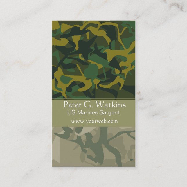 Camouflage Wilderness Environmentalist Pattern Visitenkarte (Vorderseite)