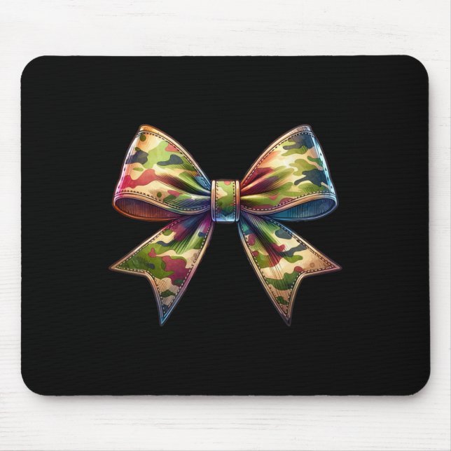 Camouflage Womens Coquette Bow Camouflage Bow Jagd Mousepad (Vorne)