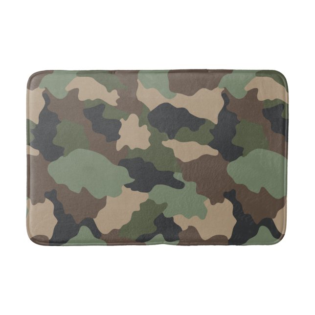 Camouflage Woodland Camouflage Khaki Tan Black Badematte (Vorderseite)