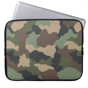 Camouflage Woodland Camouflage Khaki Tan Black Laptopschutzhülle