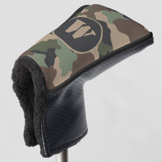 Camouflage Woodland Camouflage Khaki Tan Black Mon Golf Headcover (3/4 Vorderseite)