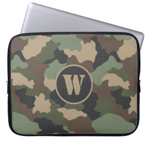 Camouflage Woodland Camouflage Khaki Tan Black Mon Laptopschutzhülle