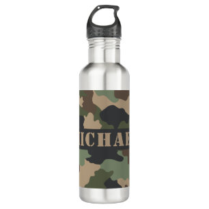 Camouflage Woodland Camouflage Khaki Tan Edelstahlflasche