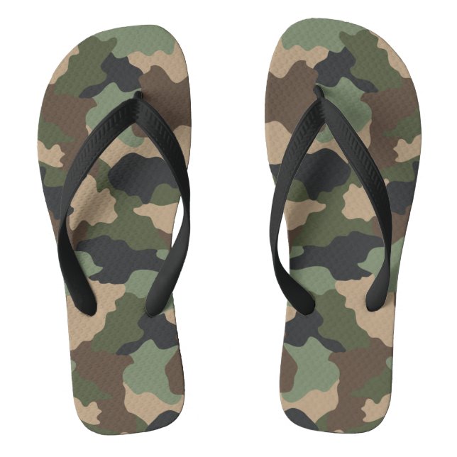 Camouflage Woodland Camouflage Military Khakan Tan Flip Flops (Fußbett)
