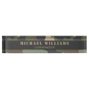 Camouflage Woodland Camouflage Military Khakan Tan Namensplakette