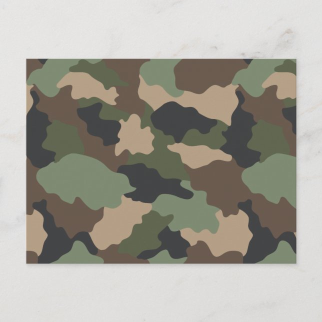 Camouflage Woodland Camouflage Military Khaki Tan  Postkarte (Vorderseite)