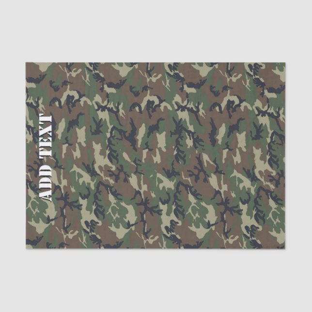Camouflage Woodland Green Military Pattern Seidenpapier (Vorderseite)