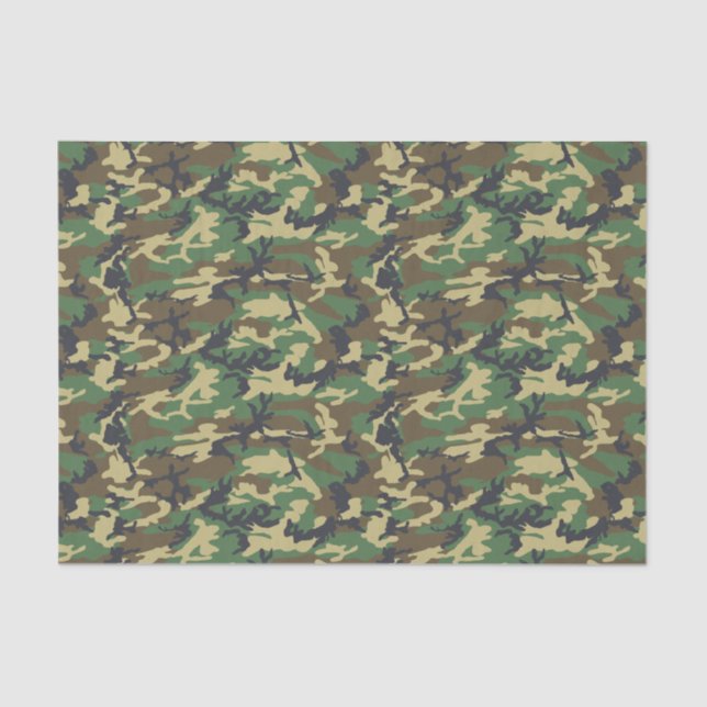 Camouflage Woodland Military Print Seidenpapier (Vorderseite)