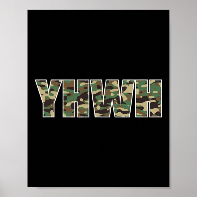 Camouflage Yhwh Yahweh Christliche Camouflage Jagd Poster (Vorne)