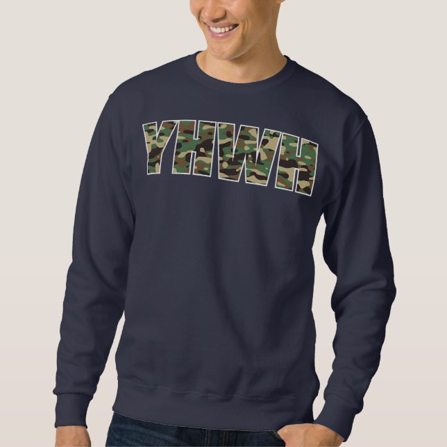 Camouflage YHWH Yahweh Christliche Camouflage Jagd Sweatshirt (Vorderseite)