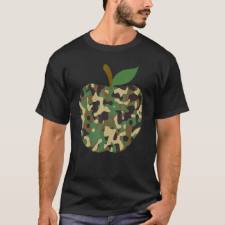Camouflaged Apple First Day Of School Teaching Tea T-Shirt