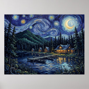 Camp Arawak Sternenhimmel-Horrorslandschaft Poster